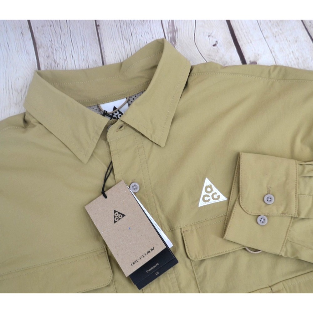NIKE ACG Men's Orb Weaver Dri-Fit ADV UV Long Sleeve Shirt SIZE XS Tan NWT